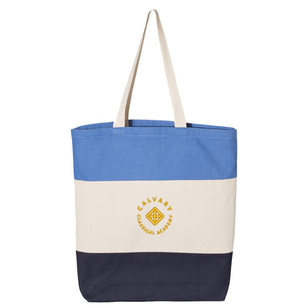 Q-Tees - 11L Tri-Color Tote - Embroidered Logo Thumbnail
