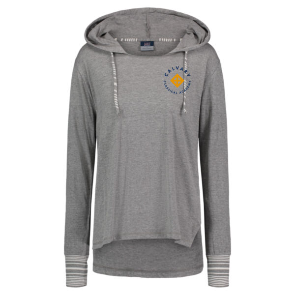 MV Sport - Women's Heathered Jersey Hooded Tunic - Printed Logo Thumbnail