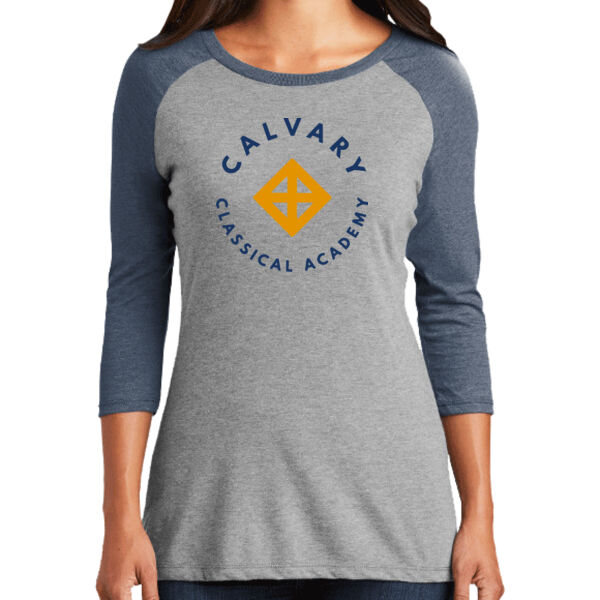 District ® Women’s Perfect Tri ® 3/4-Sleeve Raglan - Printed Logo Thumbnail