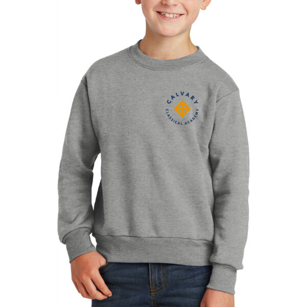 Port & Company® Youth Core Fleece Crewneck Sweatshirt - Printed Logo Thumbnail