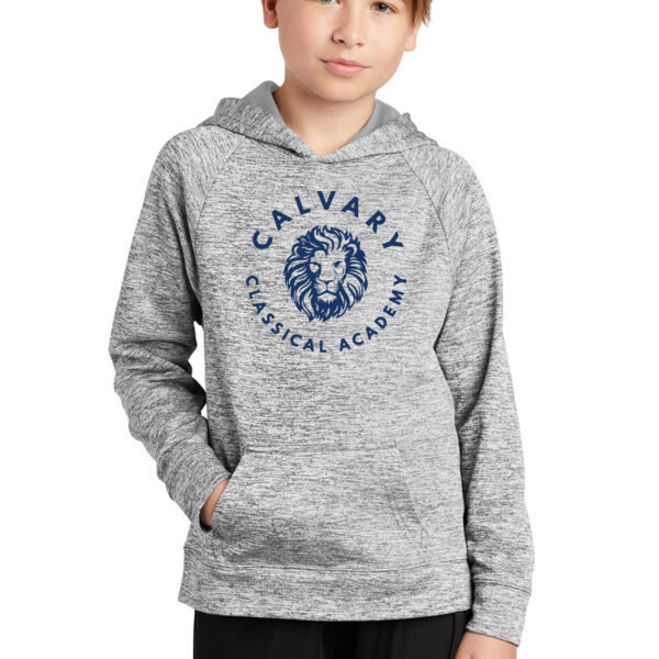 Sport-Tek® Youth PosiCharge® Electric Heather Fleece Hooded Pullover - Printed Logo Thumbnail
