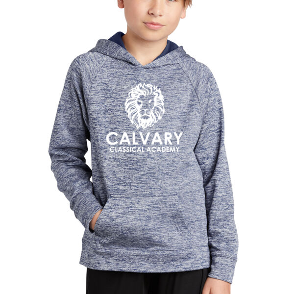 Sport-Tek® Youth PosiCharge® Electric Heather Fleece Hooded Pullover - Printed Logo Thumbnail