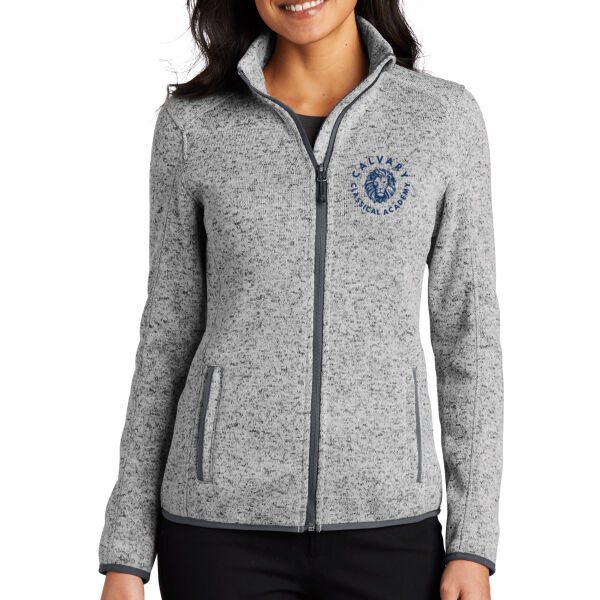 Port Authority® Ladies Sweater Fleece Jacket - Embroidered Logo Thumbnail