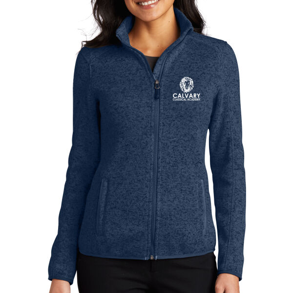 Port Authority® Ladies Sweater Fleece Jacket - Embroidered Logo Thumbnail
